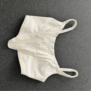 White jean crop corset top